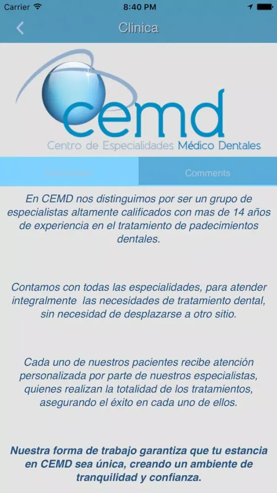 Capturas de tela do CEMDental