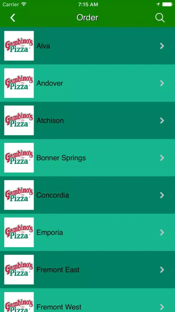 Capturas de tela do Gambino's Pizza Online Ordering