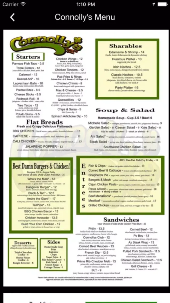 Capturas de tela do Connolly's Sports Grill