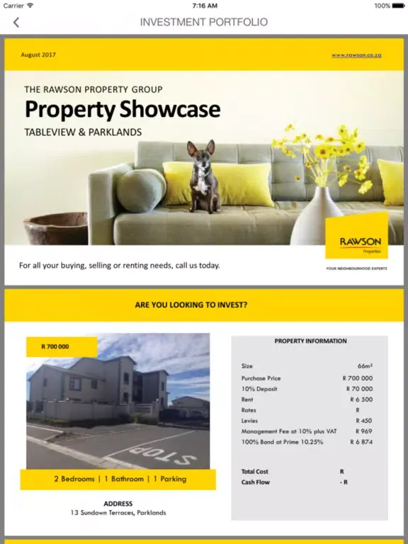 Rawson Properties Tableview iPad  স্ক্রিনশট