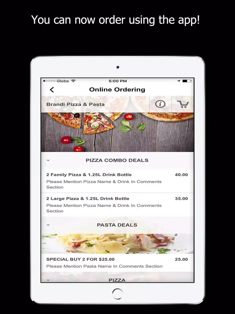 Brandi Pizza & Pasta iPad  Ekran Görüntüleri