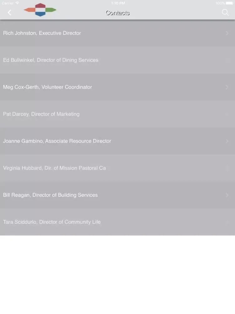 Ảnh chụp màn hình của Francis Asbury iPad 