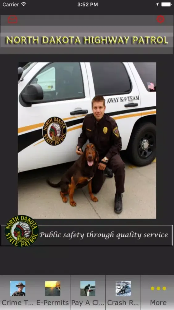 Capturas de tela do North Dakota Highway Patrol