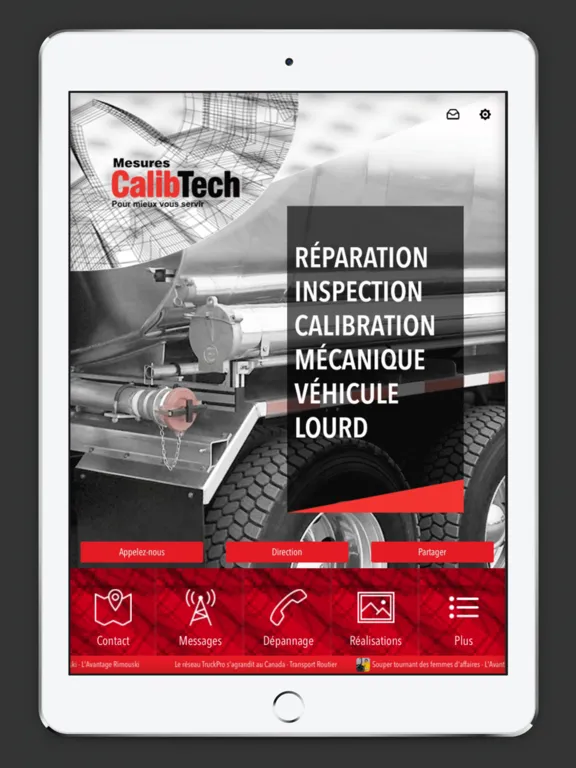 Ảnh chụp màn hình của Mesures Calibtech iPad 