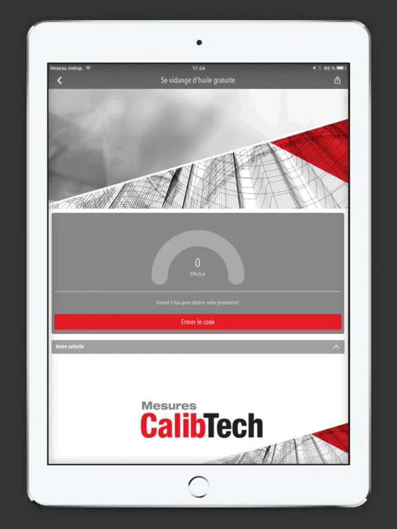 Ảnh chụp màn hình của Mesures Calibtech iPad 