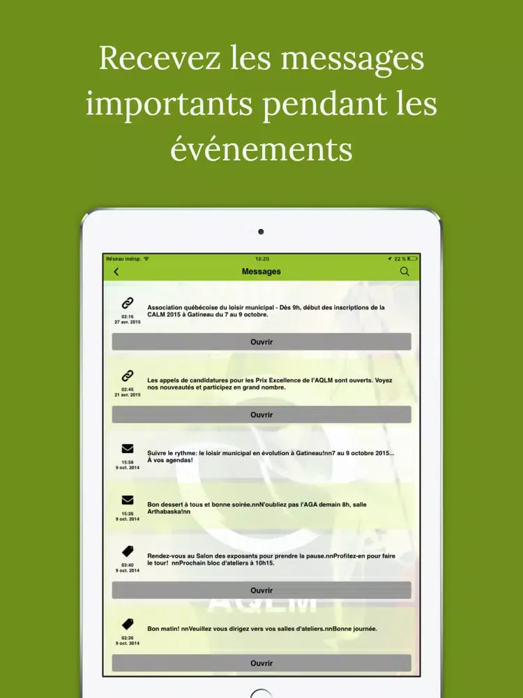 AQLM Loisir municipal iPad  سکرین شاٹس