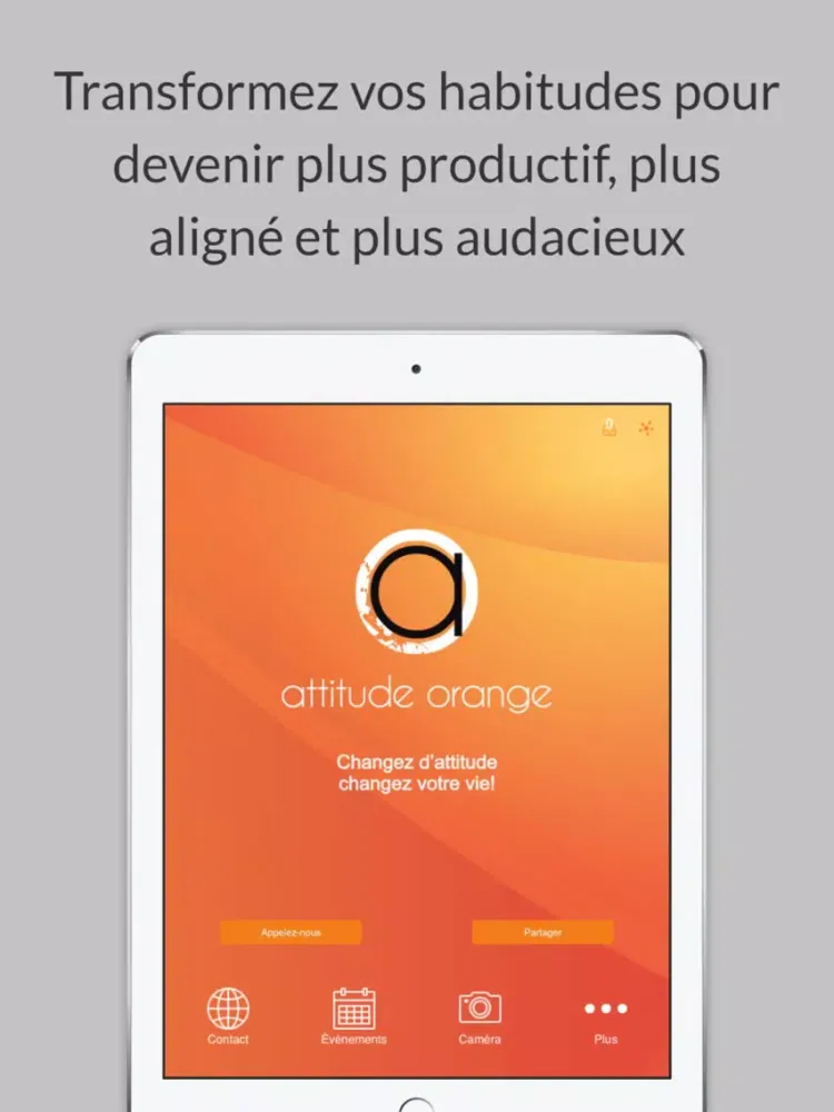 Tangkapan skrin Attitude Orange iPad 