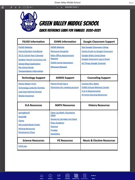 Green Valley Middle School iPad  Screenshots