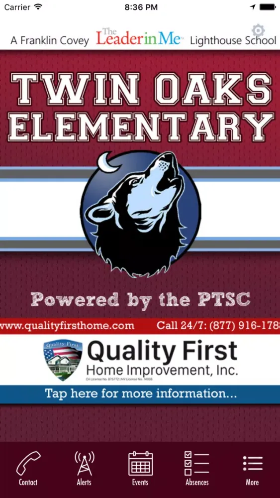 Tangkapan skrin Twin Oaks Elementary