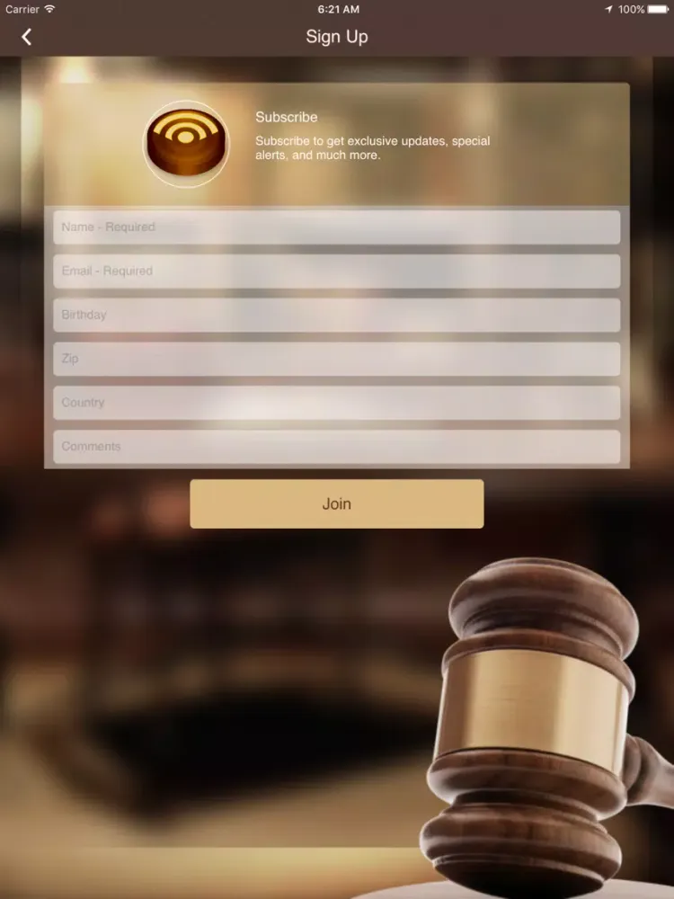 Tangkapan layar DJCaryLaw iPad 