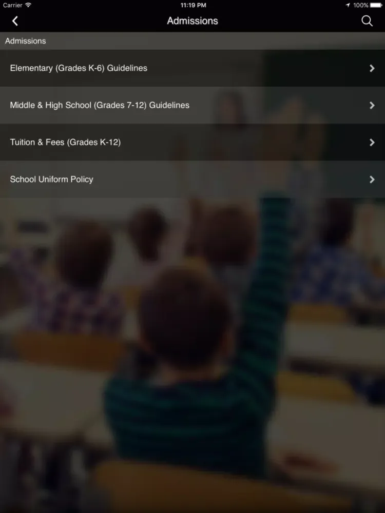 Zrzuty ekranu Excel Christian School iPad 