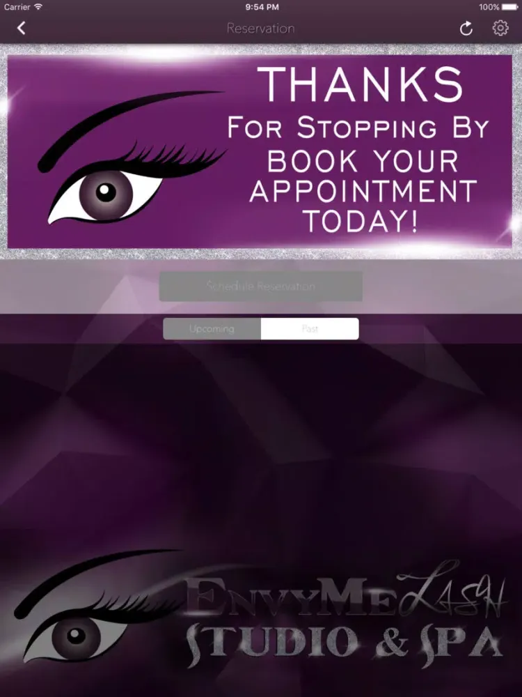 Tangkapan layar Envy Me Lash Studio & Spa iPad 