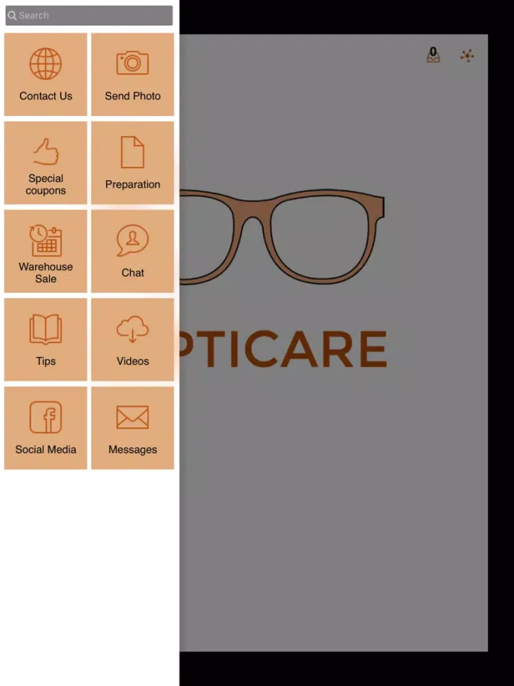 Tangkapan skrin OPTICARE iPad 