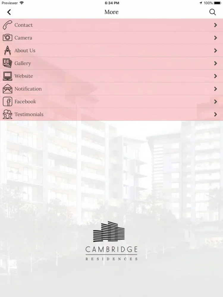 Capturas de pantalla de Cambridge Residences iPad 