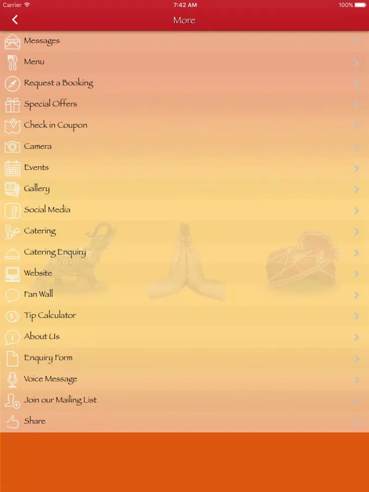 ภาพหน้าจอของ Indian Brothers Restaurants iPad 