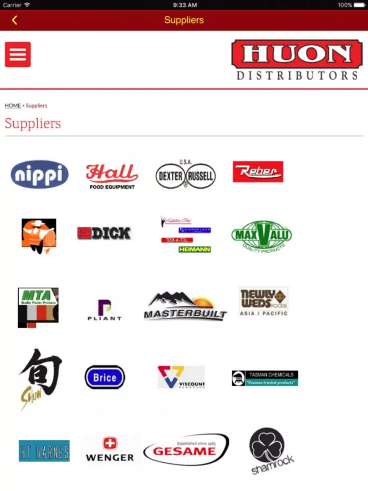 Screenshot di Huon Distributors iPad 