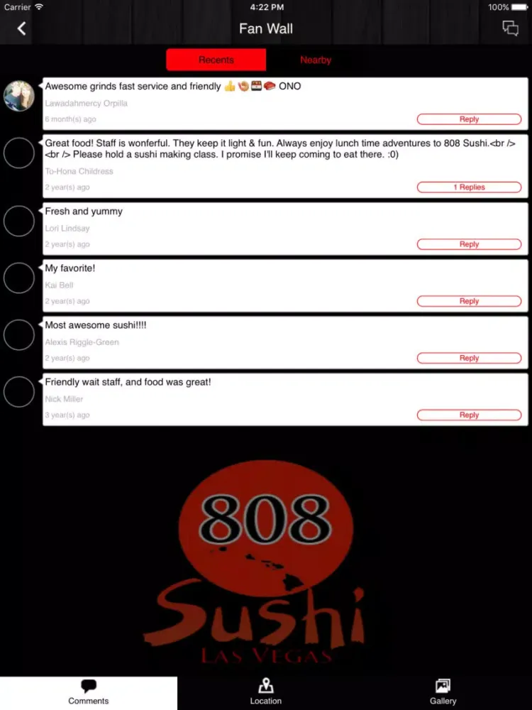 808 Sushi iPad  スクリーンショット