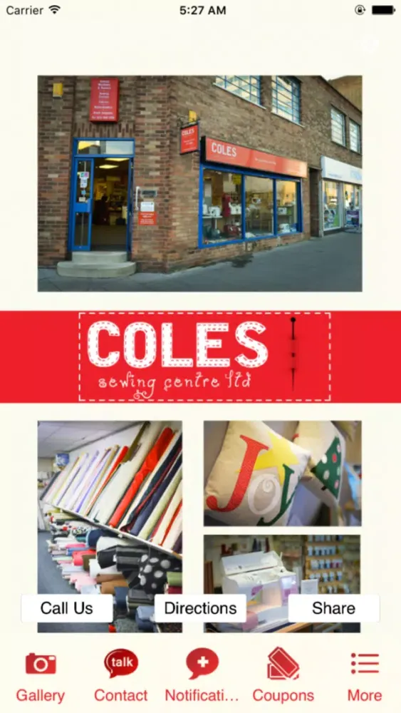 Tangkapan layar Coles Sewing Centre
