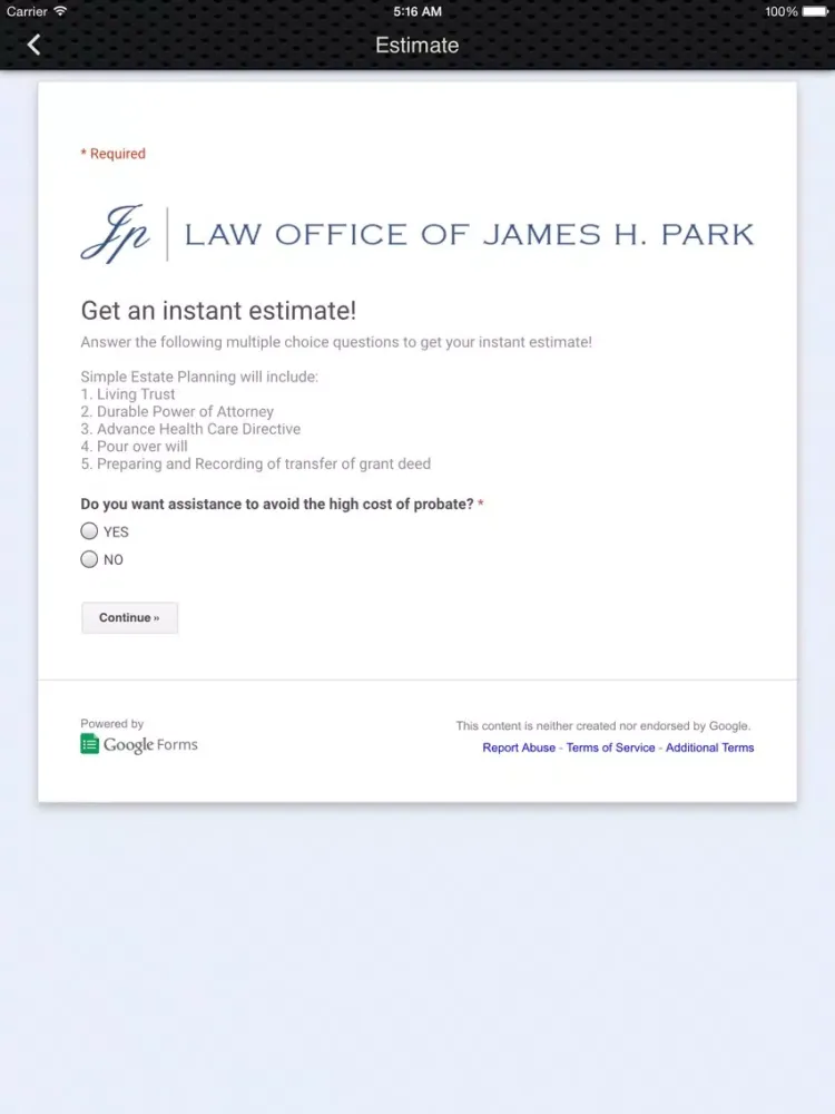 Wills & Trusts iPad  Screenshots