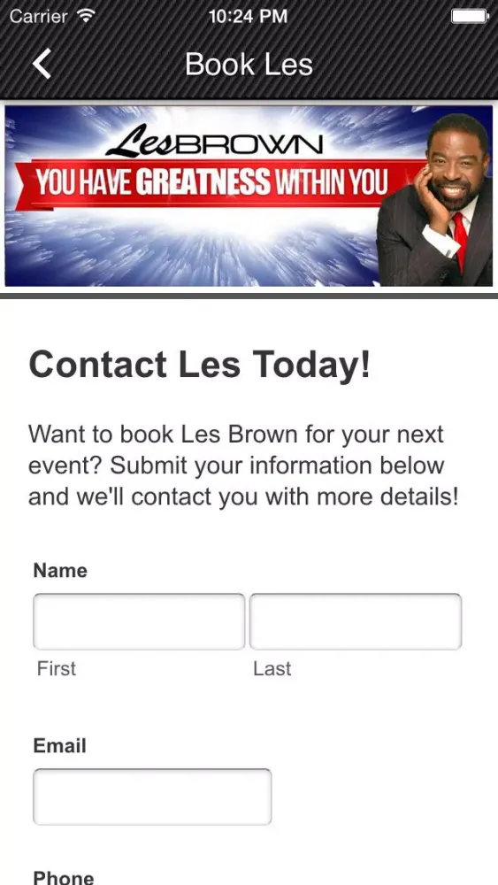 Les Brown App Ekran Görüntüleri
