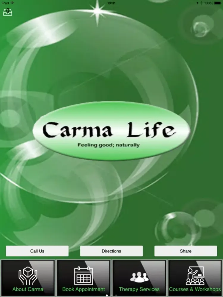 Tangkapan layar Carma Life iPad 
