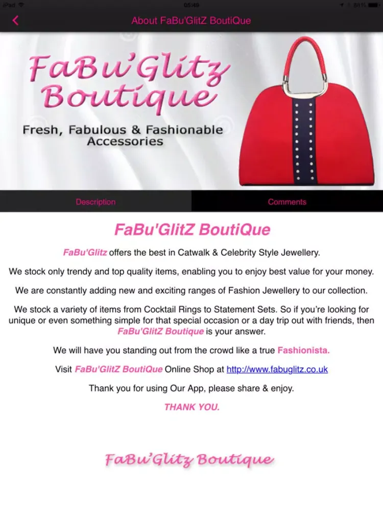 Fabuglitz Boutique iPad 应用截图