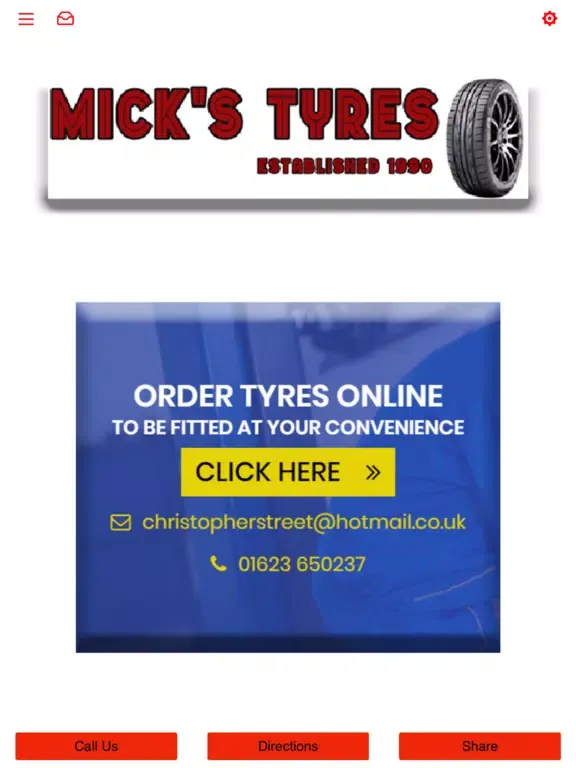 Micks Tyres iPad  Ekran Görüntüleri