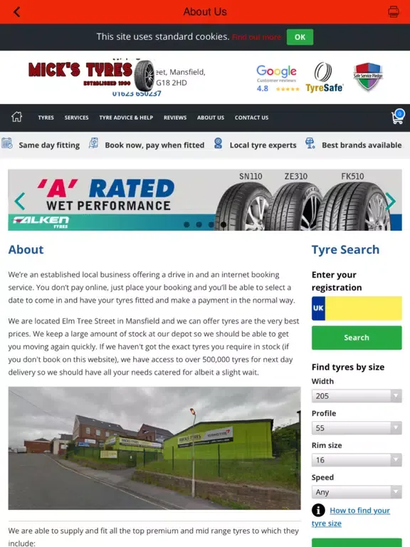 Micks Tyres iPad  Ekran Görüntüleri