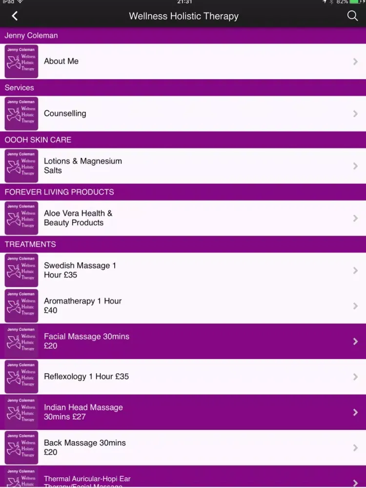 Wellness Holistic Therapy iPad  Screenshots
