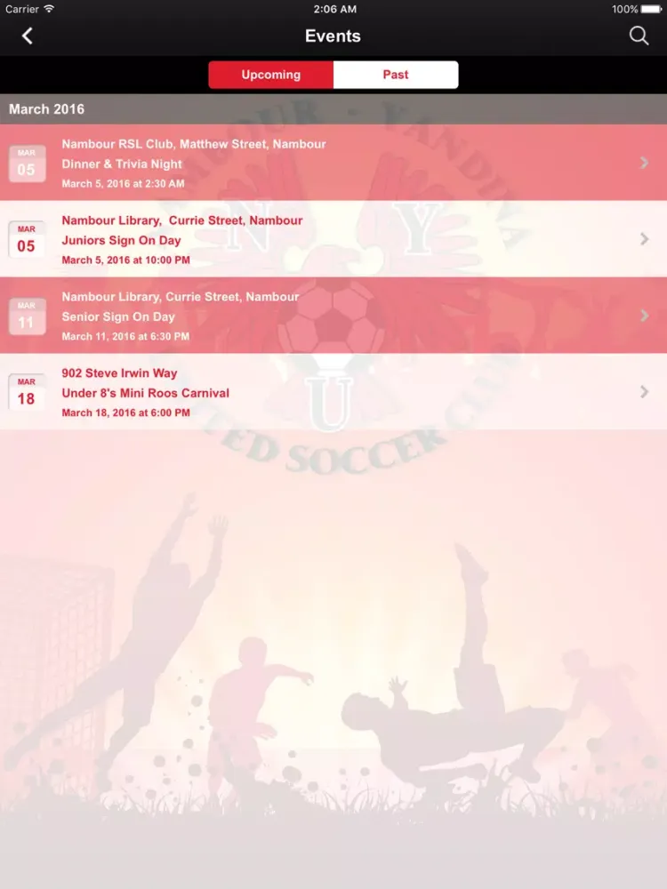 Скриншоты Nambour Yandina United FC iPad 