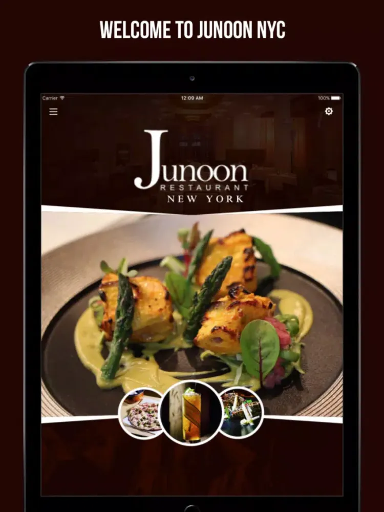 Junoon NYC iPad  Screenshots