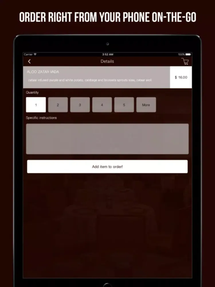 Junoon NYC iPad  Screenshots