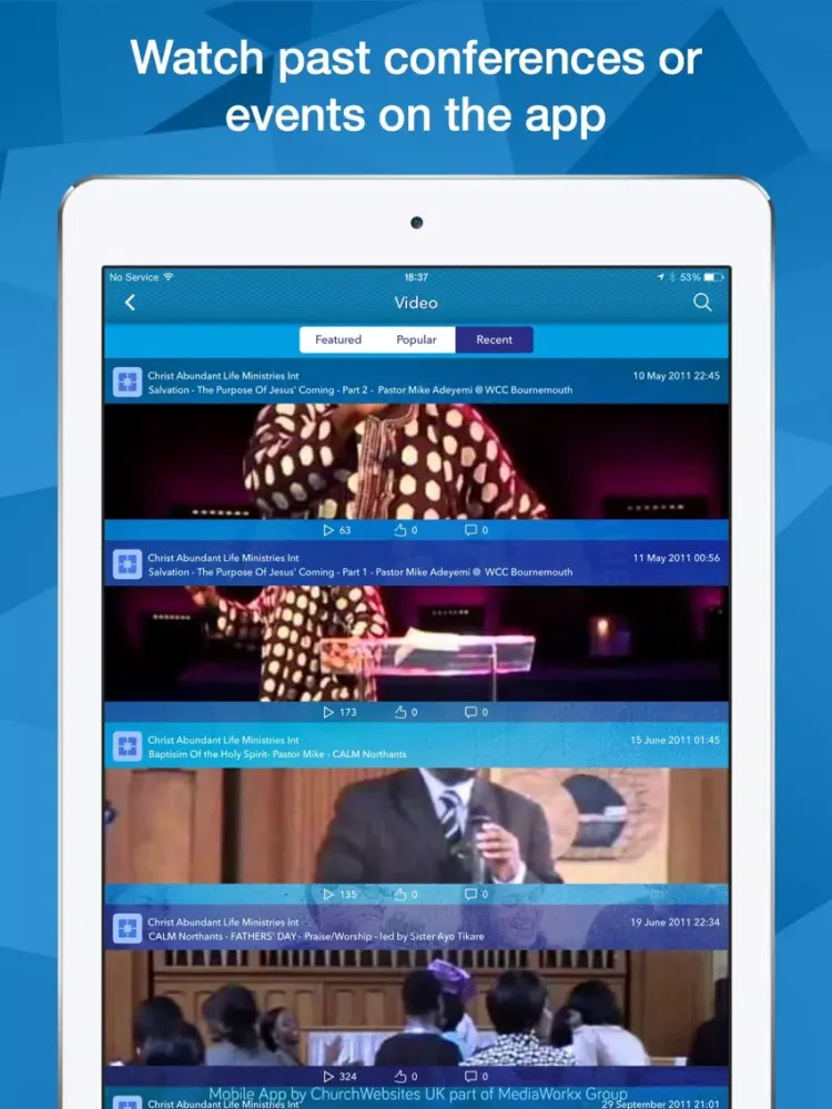 CALM Church iPad 应用截图