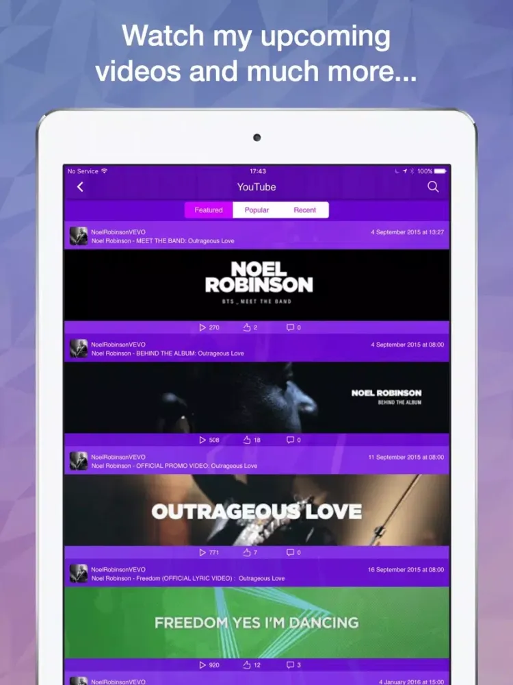 ภาพหน้าจอของ Noel Robinson iPad 