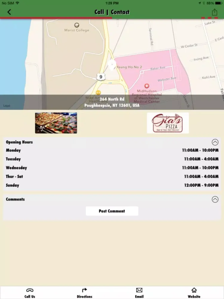 Скриншоты Gia's Pizza Poughkeepsie iPad 