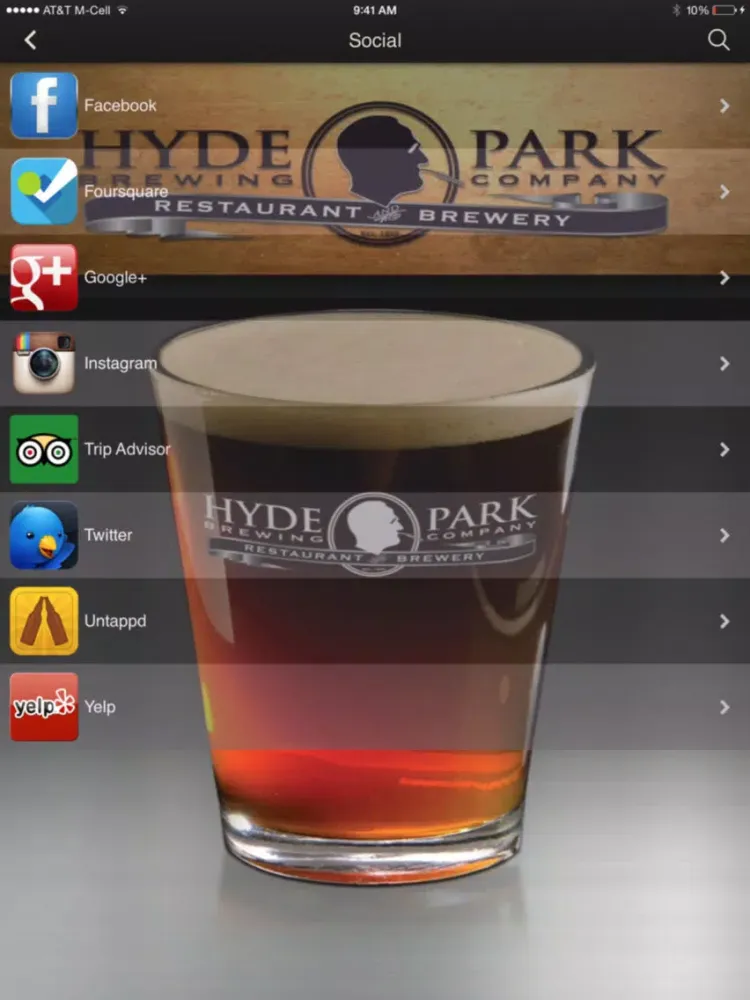 Hyde Park Brewing Company iPad  Screenshots