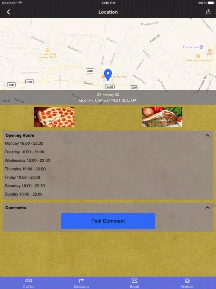Ảnh chụp màn hình của bodminpizzatime iPad 