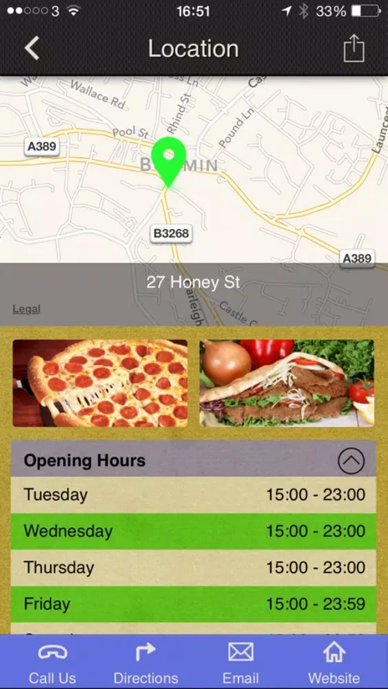 Ảnh chụp màn hình của bodminpizzatime