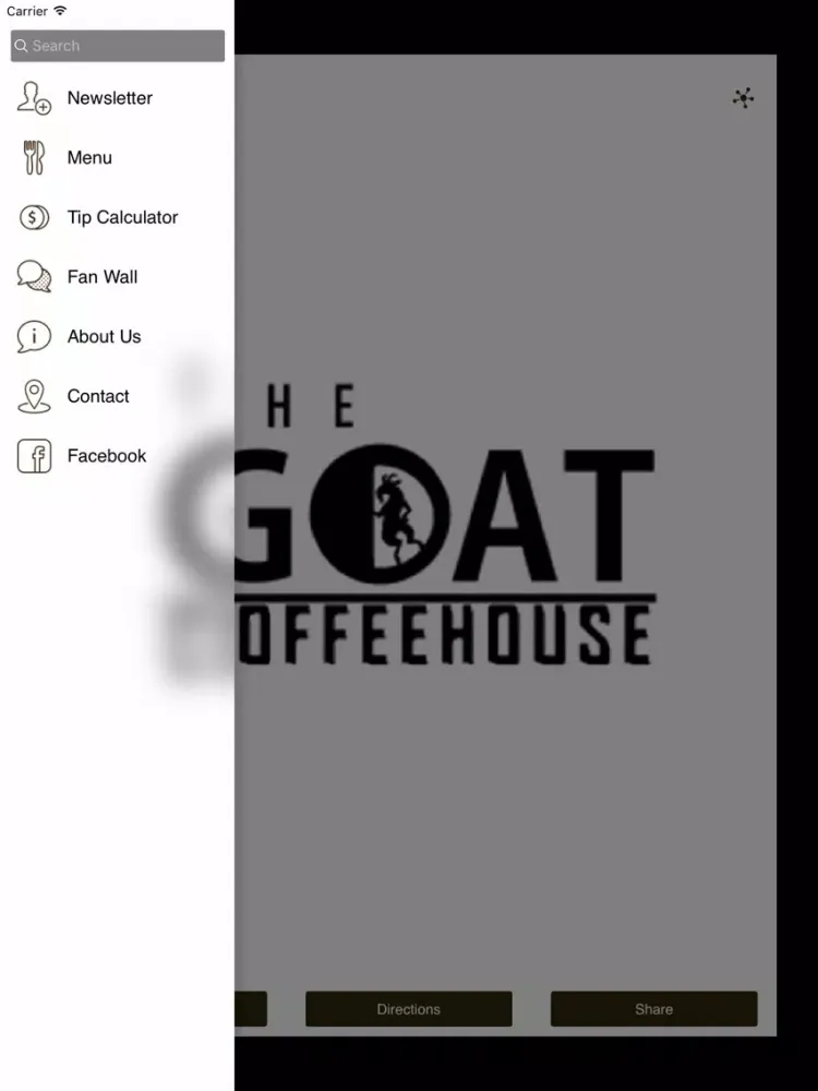 Ảnh chụp màn hình của The Goat Coffeehouse iPad 