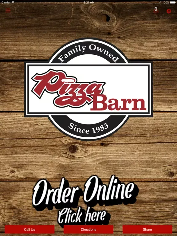 Ảnh chụp màn hình của Pizza Barn iPad 