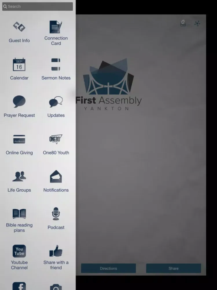 Capturas de tela do First Assembly Yankton iPad 