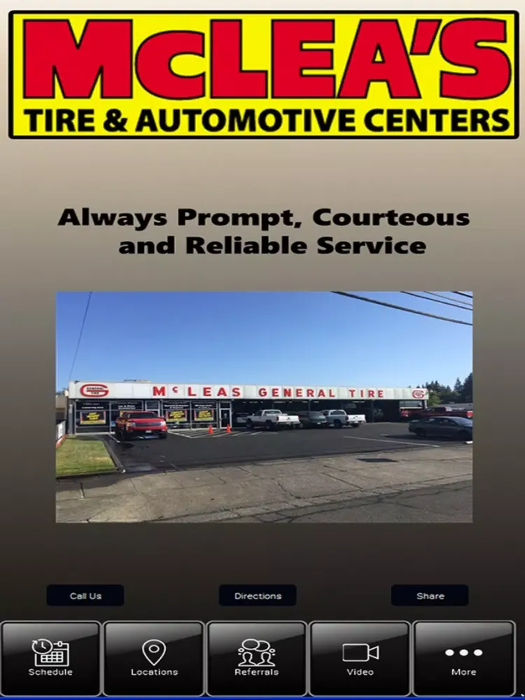 Zrzuty ekranu McLea's Tire & Automotive Centers iPad 