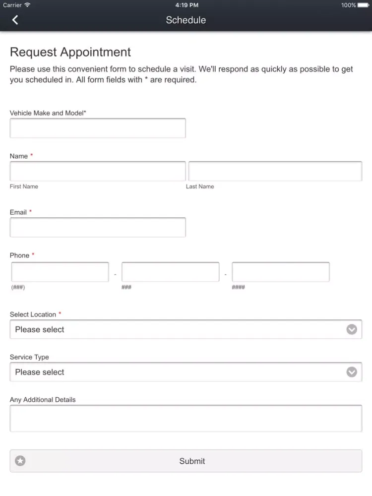 Zrzuty ekranu McLea's Tire & Automotive Centers iPad 
