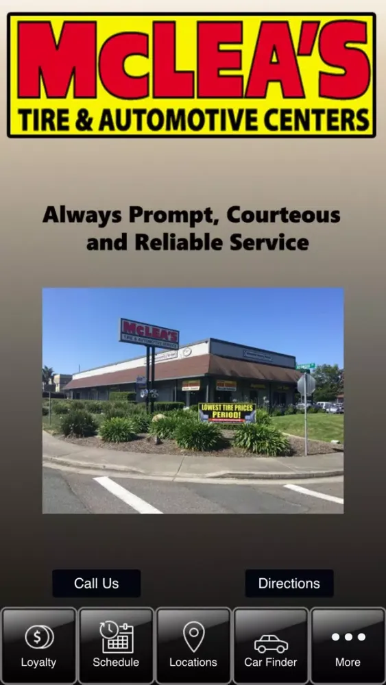Zrzuty ekranu McLea's Tire & Automotive Centers