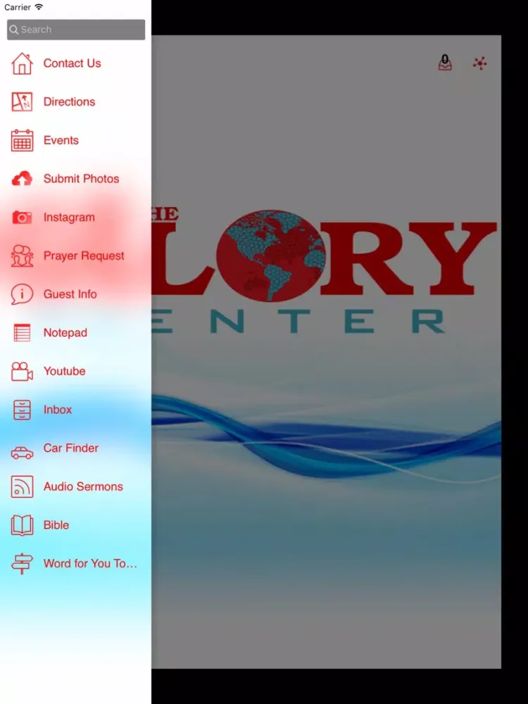 Tangkapan skrin The Glory Center iPad 