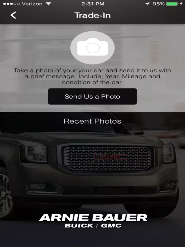Tangkapan skrin Arnie Bauer Buick GMC iPad 