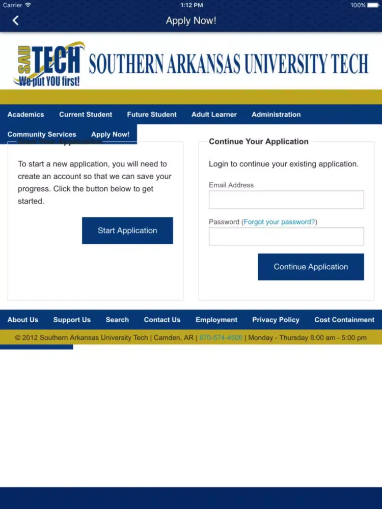 Скриншоты Southern Arkansas University Tech iPad 