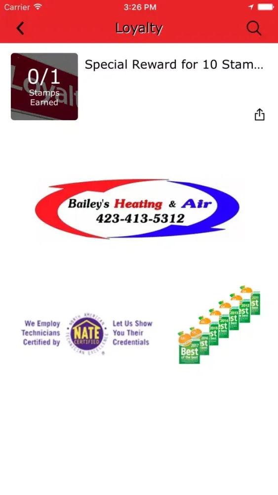 ภาพหน้าจอของ Baileys HVAC