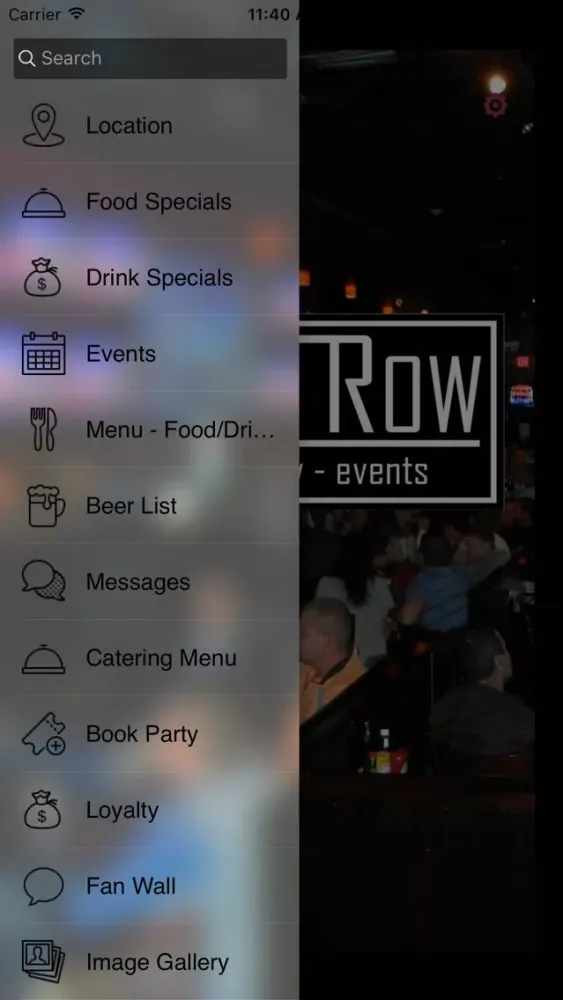 Скриншоты Front Row Bar Eatery Events