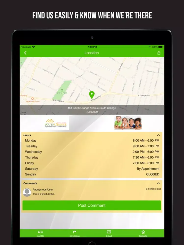 تصاویر South Orange Dental Center. iPad 